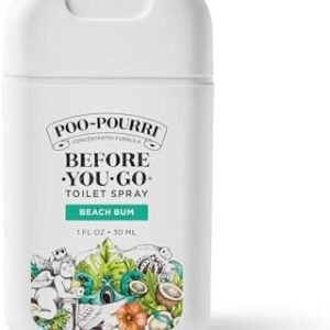 Poo~Pourri Beach Bum Before-You-Go Pocket Air & Toilet Freshener Coconut, Orchid, & Toasted Praline Spray – Instantly Works to Trap Bathroom Odor – Plant Based Ingredients & Essential Oils