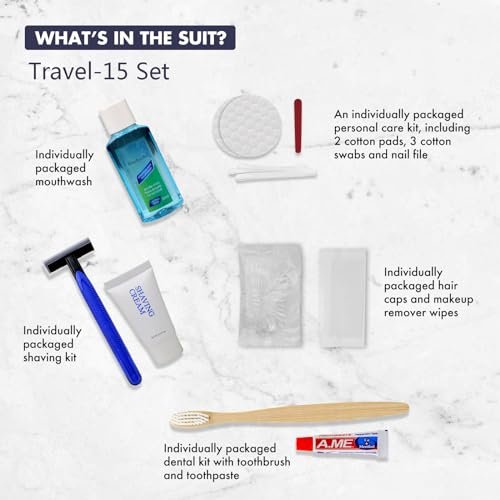 Hygiene Kit Bundle Bulk, Travel Size Personal Care Toiletries for Hotel, Home, Camping, Travel, Charity - Individually Wrapped Toiletries Amenities (15 Pack) - Image 3