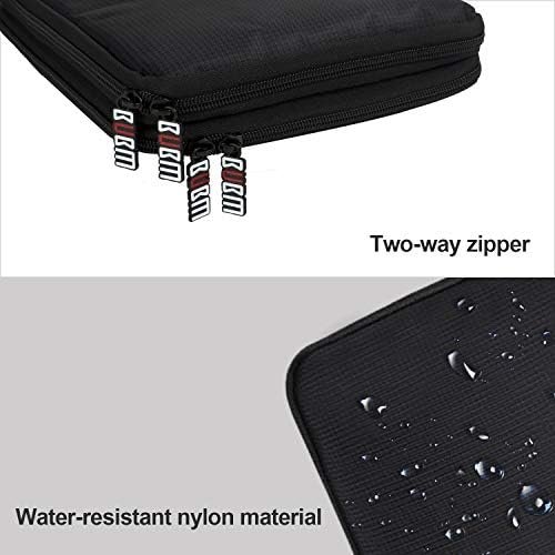 BUBM Double Layer Electronic Accessories Organizer, Travel Gadget Bag for Cables, USB Flash Drive, Plug and More, Perfect Size Fits for iPad Mini (Medium, Black) - Image 6