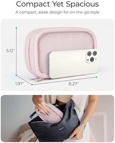 BAGSMART Cord Organizer Travel Cable Bag, Compact Tech Electronic Organizer Travel Case, Essentials for Charger, Cable, Phone, Flash drive, Double Layers (Pink) - Image 4