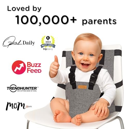 liuliuby Compact Travel High Chair | Portable High Chair for Baby | Baby Travel Essential Harness Seat | Must Haves for Vacations, Restaurants, Family Visits with Babies | Portable Highchair Seat - Image 7