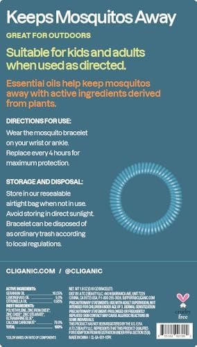 Cliganic 10 Pack Mosquito Repellent Bracelets for Adults & Kids - Natural DEET-Free Bands, Individually Wrapped - Image 2