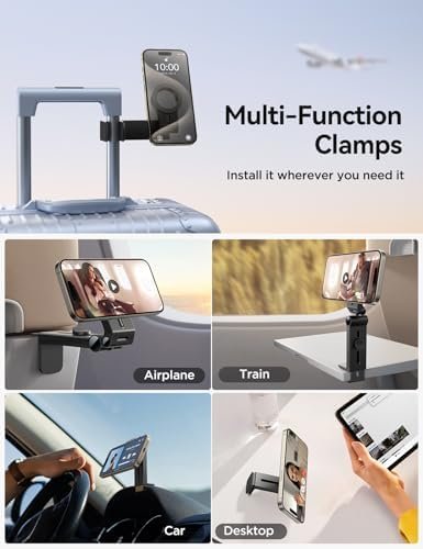 JOYROOM for Magsafe Airplane Phone Holder Travel Essentials,【Unlimited Scenery】 Hands-Free Plane Phone Holder, Airplane Travel Accessories for iPhone 16 Pro Max & Magsafe Case - Image 4