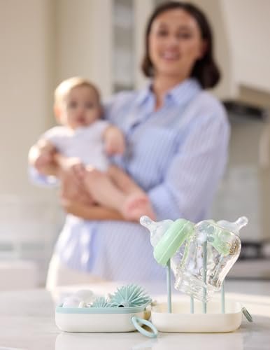 Momcozy Bottle Brush Set - Baby Bottle Cleaner Kit with Silicone Brush, Nipple Brush, Straw Brush, Soap Dispenser, Drying Rack - 7 in 1 Bottle Cleaning Tool for Home and Travel - Image 7