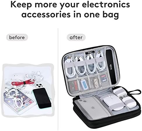 DDgro Travel Electronics Organizer Pouch Bag for Tech Gadgets & Airplane Accessories, for Cables/Cords & Chargers/iPad Mini (Large, Black) - Image 4