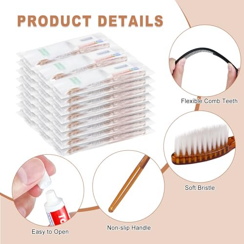 10 Sets Toiletry Kits Homeless Personal Hygiene Kit Bulk Homeless Care Package Supplies Travel Toiletry Kit Homeless Hygiene Kit Bulk for Men Women Charity Disposable Toiletry Kit(8-IN-1) - Image 3