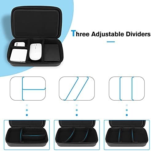 ProCase Hard Travel Electronic Organizer Case for MacBook Power Adapter Chargers Cables Power Bank Apple Magic Mouse Apple Pencil USB Flash Disk SD Card Small Portable Accessories Bag -Black, L - Image 4