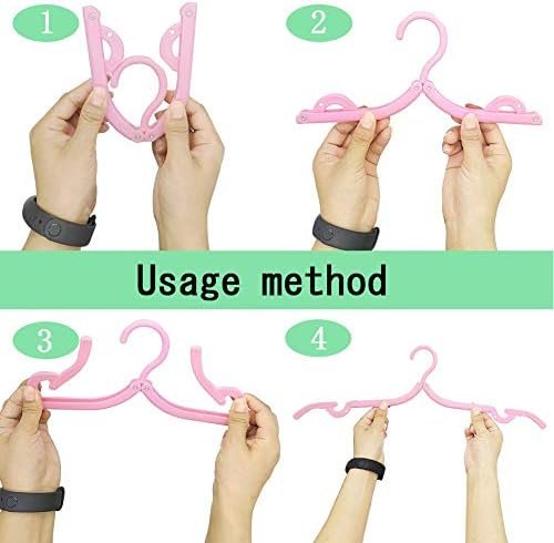 YOUOWO 12 Pcs Travel Hangers with 24 Pcs Clips,Portable Foldable Clothes Hangers for Scarves Suits Trousers Pants Shirts Socks Underwear - Image 5