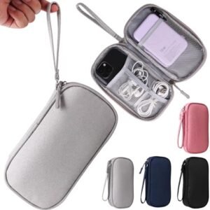 Universal Cable Organizer - Electronics Accessories Bag for Charger, Phone, Memory Card, Travel Gadget Bag (Grey)