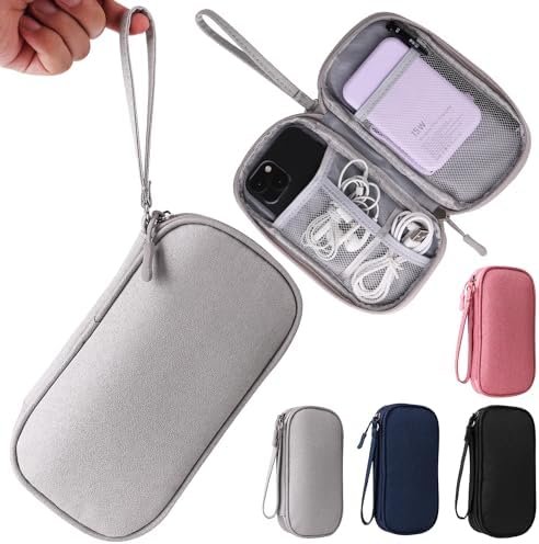 Universal Cable Organizer - Electronics Accessories Bag for Charger, Phone, Memory Card, Travel Gadget Bag (Grey)