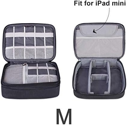 BUBM 3pcs Double Layer Electronic Organizer, Travel Gadgets Bag for Cables, External Flash Drive, Mouse, Memory Card, Power Bank and More, Compact and Multi-purpose, Black - Image 4