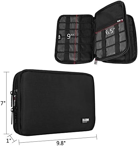 BUBM Double Layer Electronic Accessories Organizer, Travel Gadget Bag for Cables, USB Flash Drive, Plug and More, Perfect Size Fits for iPad Mini (Medium, Black) - Image 5