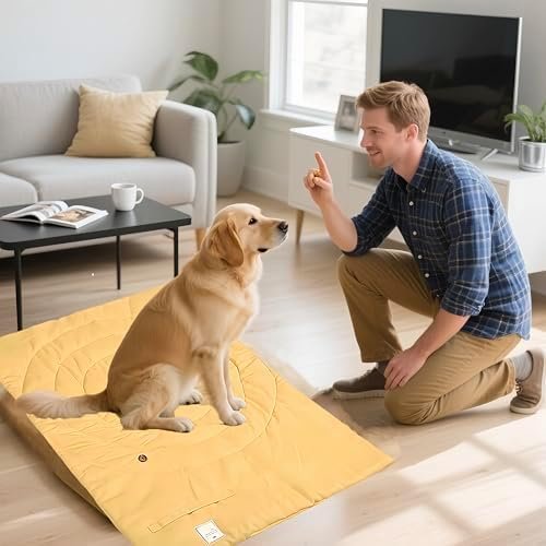Foldable Waterproof Dog Mat | 37.4"x25.6" Portable Camping Travel Bed with Handle | All-Breed Training Pad, Machine Washable | Blocks Moisture, Easy Clean for Outdoor Adventures (Blue) - Image 8