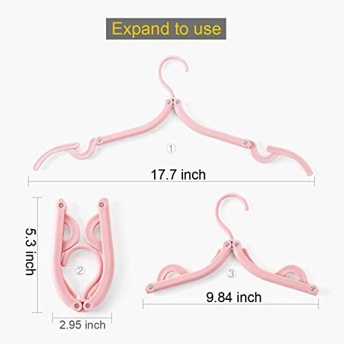 YOUOWO 12 Pcs Travel Hangers with 24 Pcs Clips,Portable Foldable Clothes Hangers for Scarves Suits Trousers Pants Shirts Socks Underwear - Image 6