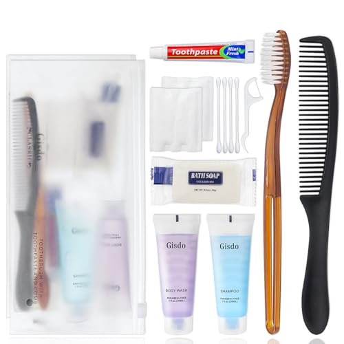 20 Sets Toiletry Kits Homeless Personal Hygiene Kit Bulk Homeless Care Package Supplies Travel Toiletry Kit Homeless Hygiene Kit Bulk for Men Women Charity Disposable Toiletry Kit(10-IN-1)