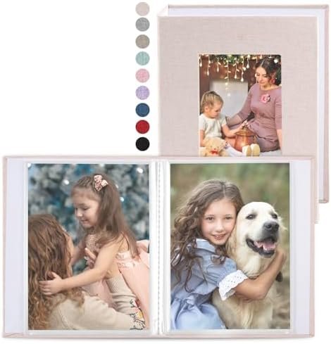 vivinin 2 Pack Photo Album 4x6, Linen Cover Photo Book, Small Photo Album Book for 36 Pockets Hold 72 Pictures, Picture Book for Photos Family Anniversaries Baby Vacations (Off-White)