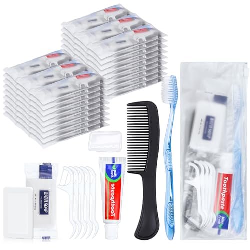 50 Sets Personal Hygiene Kit Basic Toiletry Kits Homeless Supplies Bulk for Women,Men,Travel,Charity,Business Include 50 Toothbrush, 50 Toothpaste, 50 Comb, 50 Bath Soap and 250 Floss Picks - Image 9