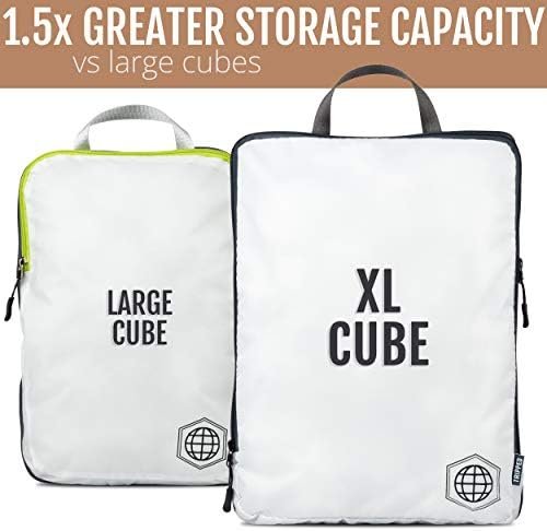 Large Compression Packing Cubes 6 Piece Set for Travel with Lightweight Laundry Bag for Carry-On Suitcase by TRIPPED Travel Gear (White) - Image 5