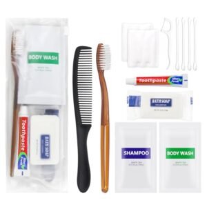 10 Sets Toiletry Kits Homeless Personal Hygiene Kit Bulk Homeless Care Package Supplies Travel Toiletry Kit Homeless Hygiene Kit Bulk for Men Women Charity Disposable Toiletry Kit(8-IN-1)