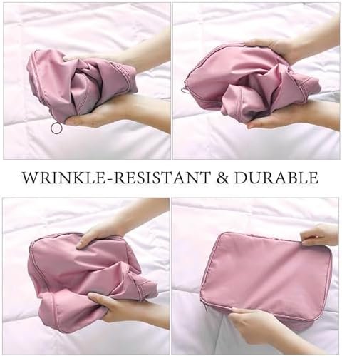 8 Pieces Mesh Packing Cubes for Travel, Luggage Packing Organizers Bags Set, Travel Essentials Suitcases Accessories with Laundry Bag, Storage Shoe Bag, Clothing Underwear Bag (Pink, 8 set) - Image 6