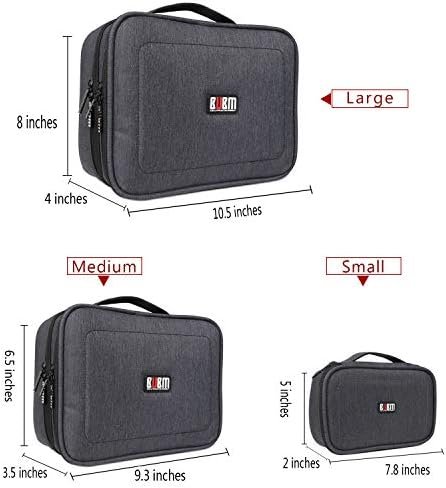 BUBM 3pcs Double Layer Electronic Organizer, Travel Gadgets Bag for Cables, External Flash Drive, Mouse, Memory Card, Power Bank and More, Compact and Multi-purpose, Black - Image 7