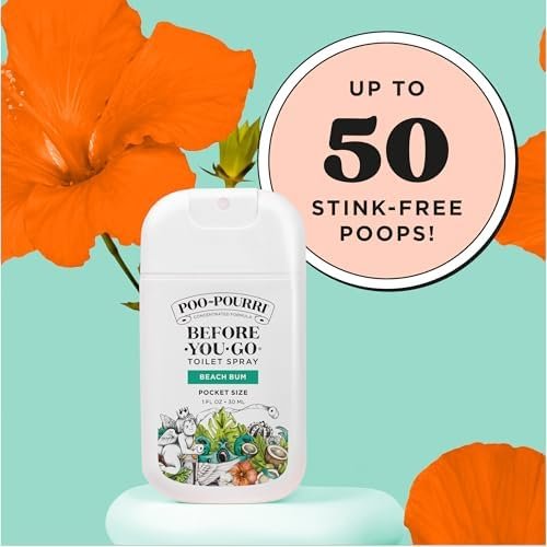 Poo~Pourri Beach Bum Before-You-Go Pocket Air & Toilet Freshener Coconut, Orchid, & Toasted Praline Spray – Instantly Works to Trap Bathroom Odor – Plant Based Ingredients & Essential Oils - Image 8