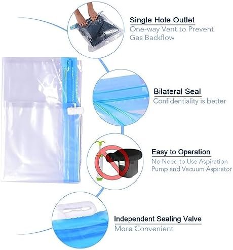 Compression Bags - Travel Essentials 12 Pack Space Saver No Vacuum or Pump Needed Storage Accessorie and Home Packing Organizers (transparent) - Image 3