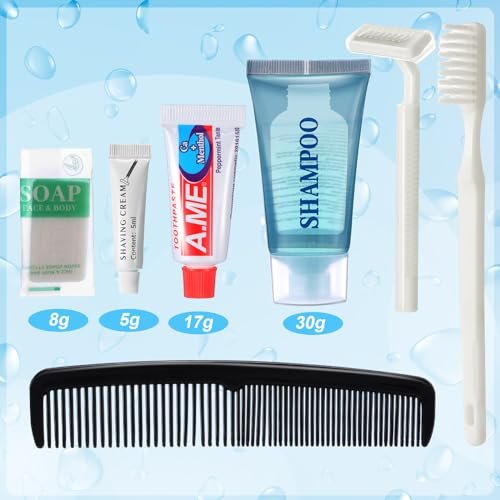 60 Set Travel Convenience Toiletry Kit Bulk Basic Toiletry Kits Travel Size Homeless Personal Hygiene Kit Homeless Care Package Supplies with Reusable Toiletry Bag for Men Charity - Image 2