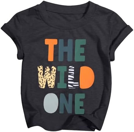 Family Trips Matching Shirts : Wild One Print Tee Safari Animal Theme Parent-Child Outfit - Image 6