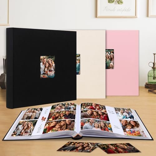 Photo Album 4x6 600 Photos with Writing Space,4 x 6 Photo Book Linen Cover with Front Window, 4x6 Picture Album, 600 Photos Photo Album Book for Wedding Kids Travel Family Baby Pictures (Black) - Image 8