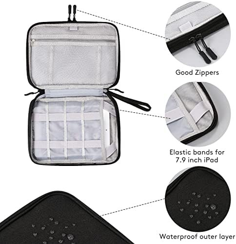DDgro Travel Electronics Organizer Pouch Bag for Tech Gadgets & Airplane Accessories, for Cables/Cords & Chargers/iPad Mini (Large, Black) - Image 6