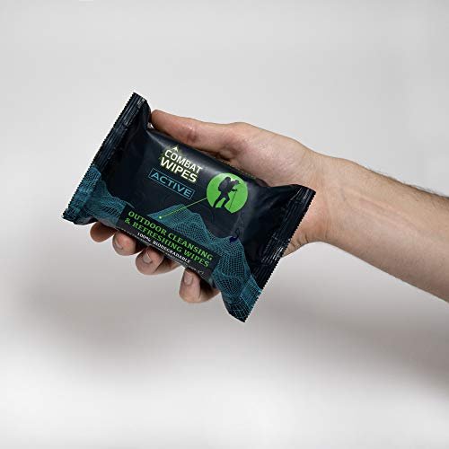 Combat Wipes ACTIVE Outdoor Wet Wipes - Extra Thick Camping Gear, Biodegradable, Body & Hand Cleansing/Refreshing Cloths for Backpacking & Gym w/Natural Aloe & Vitamin E (25 Wipes) - Image 3