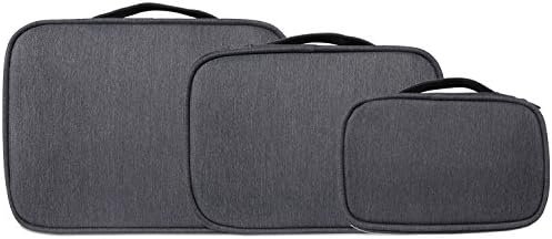 BUBM 3pcs Double Layer Electronic Organizer, Travel Gadgets Bag for Cables, External Flash Drive, Mouse, Memory Card, Power Bank and More, Compact and Multi-purpose, Black - Image 8