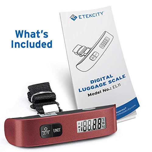 Etekcity Luggage Scale, Digital Weight Scales for Travel Accessories Essentials Suitcases , Portable Handheld Scale with Temperature Sensor, Rubber Paint, 110 Pounds, Battery Included - Image 9