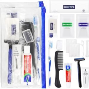 Basic Toiletry Kits, Individually Packed, Personal Hygiene Bulk Homeless Care Package Supplies, Travel Size for Men Women Charity, Disposable Toothbrushes With Toothpaste Set