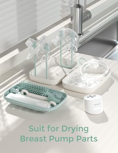 Momcozy Bottle Brush Set - Baby Bottle Cleaner Kit with Silicone Brush, Nipple Brush, Straw Brush, Soap Dispenser, Drying Rack - 7 in 1 Bottle Cleaning Tool for Home and Travel - Image 8