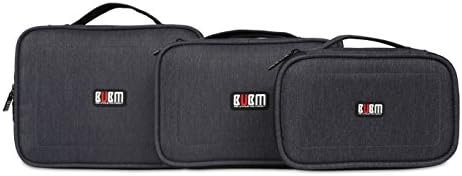 BUBM 3pcs Double Layer Electronic Organizer, Travel Gadgets Bag for Cables, External Flash Drive, Mouse, Memory Card, Power Bank and More, Compact and Multi-purpose, Black - Image 9