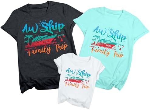 2025 Family Cruise Shirts It's A Family Trip Shirt Making Memories Together Cruise Ship Short Sleeve Tops