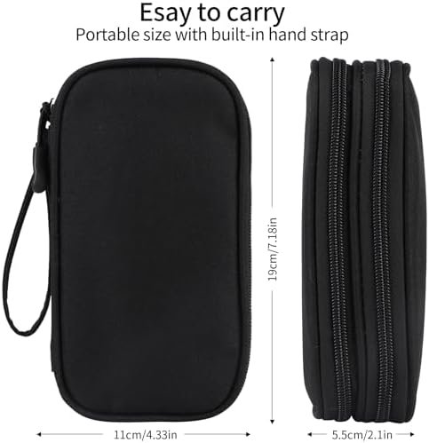 Universal Cable Organizer - Electronics Accessories Bag for Charger, Phone, Memory Card - Travel Gadget Bag - Black - Image 4