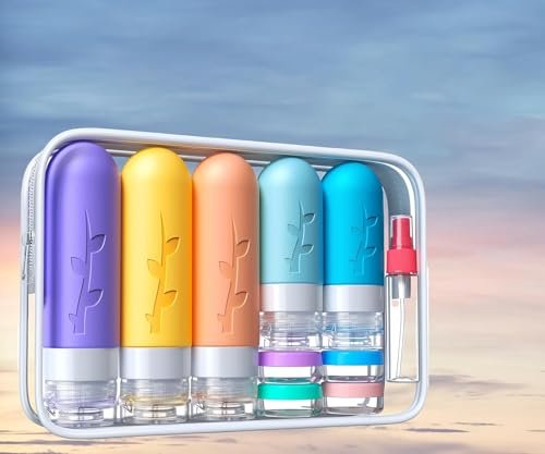 19pack Travel Bottles for Toiletries, TSA Approved Silicone Travel Size Containers for toiletries, Refillable & Leakproof Travel shampoo and conditioner bottles - Image 8