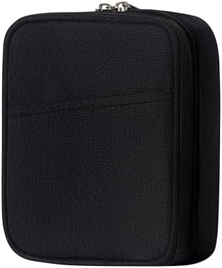 Electronics Organizer Bag, Small Tech Pouch Storage Case for Cord, Cable, Charger, Hard Disk, Power Bank, Laptop Mouse, Toiletries, Cosmetics, Personal Item and Travel Essentials Accessories Black