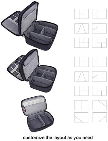 BUBM 3pcs Double Layer Electronic Organizer, Travel Gadgets Bag for Cables, External Flash Drive, Mouse, Memory Card, Power Bank and More, Compact and Multi-purpose, Black - Image 6