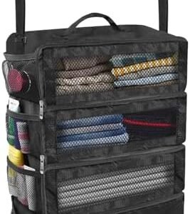Suitcase Organizer, Travel Luggage Organizer Portable Hanging Travel Shelves Collapsible Hanging Packing Cubes for Carry on Suitcase