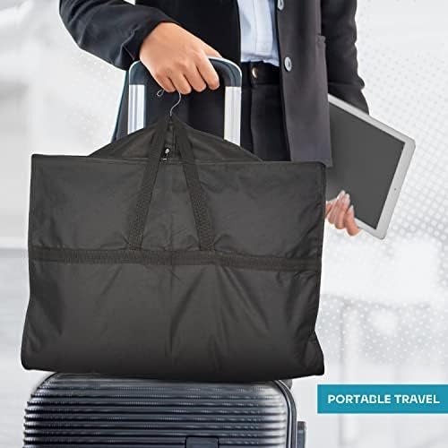 43" Travel Garment Bag with Accessories Zipper Pocket, Heavy Duty Suit Bag for Suits, Tuxedos, Dresses, Coats, Black, 1 pack - Image 6