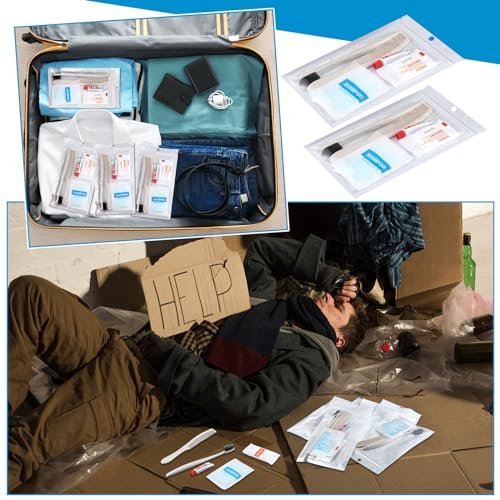 Hushee 48 Sets Personal Hygiene Kit Basic Toiletry Kit Homeless Care Package for Men, Women, Travel, Charity, Business Include Shampoo, Toothbrush, Toothpaste, Comb and Bath(White) - Image 5