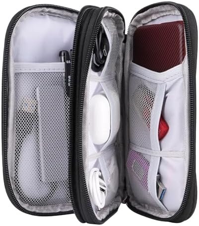 Universal Cable Organizer - Electronics Accessories Bag for Charger, Phone, Memory Card - Travel Gadget Bag - Black - Image 6