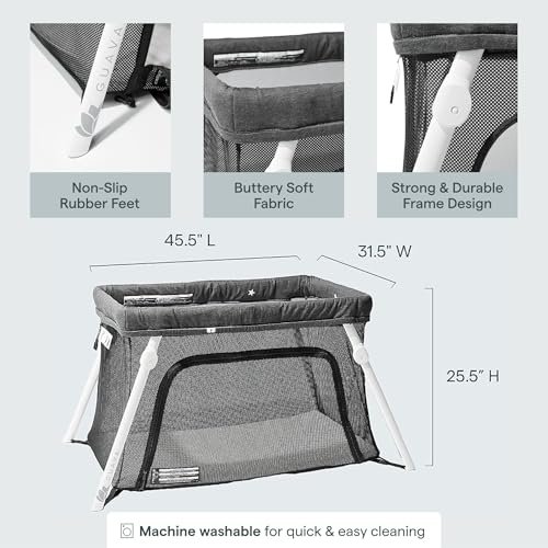 Guava Lotus Travel Crib with Lightweight Backpack Design | Certified Baby Safe Portable Crib | Folding Play Yard with Comfy Mattress for Babies & Toddlers | Compact Baby Travel Bed - Image 8