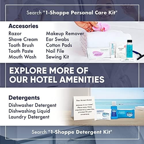Personal Care Travel Toiletries | 1-Shoppe Amenities Kit | Travel Shaving Set, Toothbrush & Paste, Mouthwash, Makeup Wipes, Swabs, Nail File & Sewing Kit | 150 Pieces - Image 7