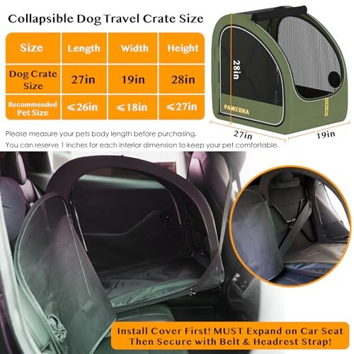 PAWZIDEA Dog Stroller for Large Dogs, Collapsible Pet Stroller with Detachable Carrier, Portable Dog Crate for Car Seat, Adjustable Handle, All-Terrain 9” Wheels, Ideal for Travel & Outdoor Adventures - Image 6