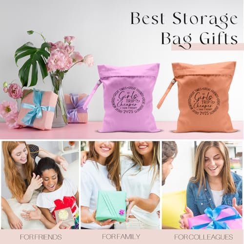 2Pcs Girls Trip Gifts Wet Dry Bag, Aloha Beach Bag Wet Bag Favors, Sunscreen Swimsuit Toiletry Travel Essentials For Women, Beach Travel Laundry bags for Dirty Diaper Swimsuit Gifts - Image 6